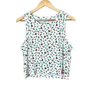 Teddy Fresh Cropped Teddy Bear and Floral Pointelle Cotton Tank Top Size 3XL